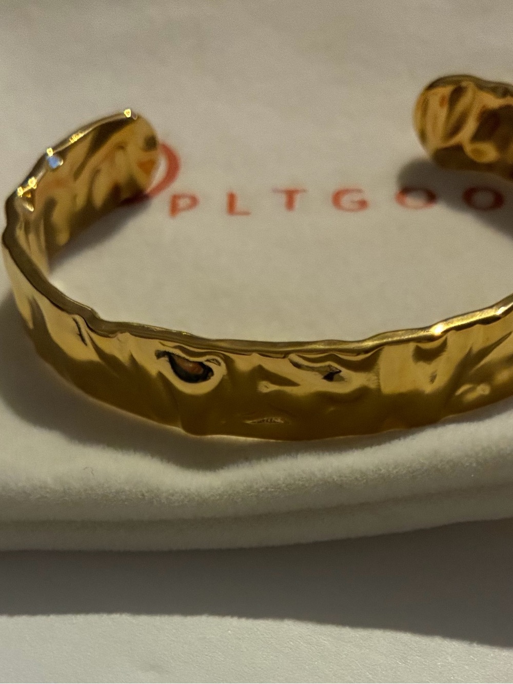 Gold Textured Open Cuff Bracelet - Women Accessories